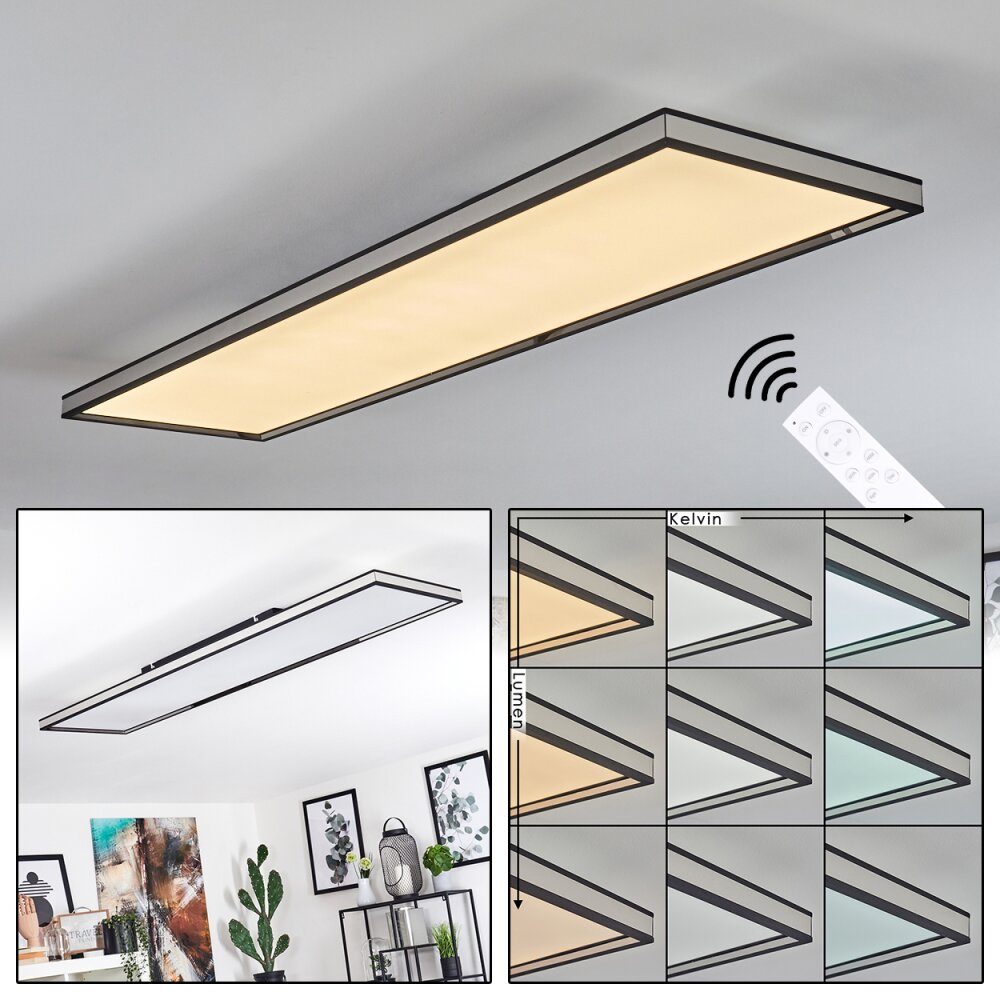 Nabbas Taklampa, Panel LED Svart, Vit, 1-ljuskällor, Fjärrkontroll main product photo