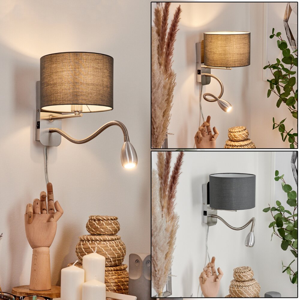 Wiby Vägglampa, Väggspotlight LED Nickel matt, 2-ljuskällor main product photo
