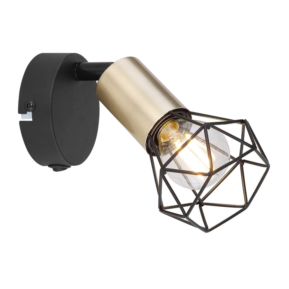 Globo XARA Vägglampa Antikmässing, Svart, 1-ljuskällor main product photo