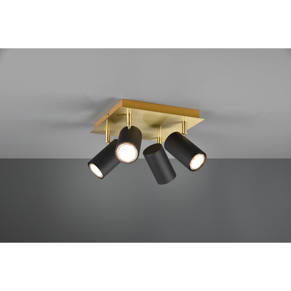 Trio Lampor Marley Taklampa, Takstrålkastare Svart-guld, 4-ljuskällor main product photo