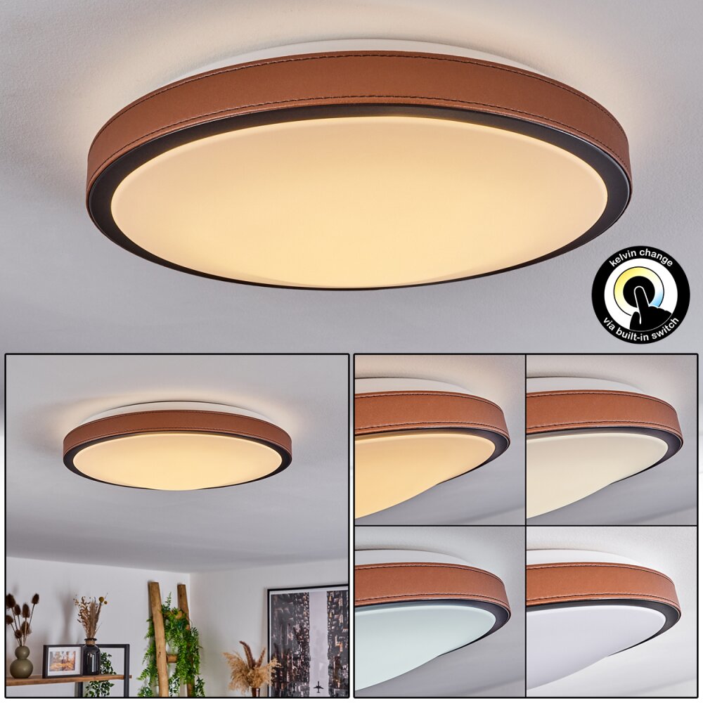 Kelva Taklampa LED Brun, Svart, Vit, 1-ljuskällor main product photo