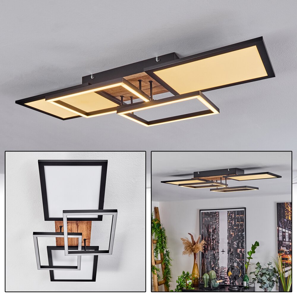 Avelal Taklampa LED Brun, träoptik, Svart, 1-ljuskällor main product photo