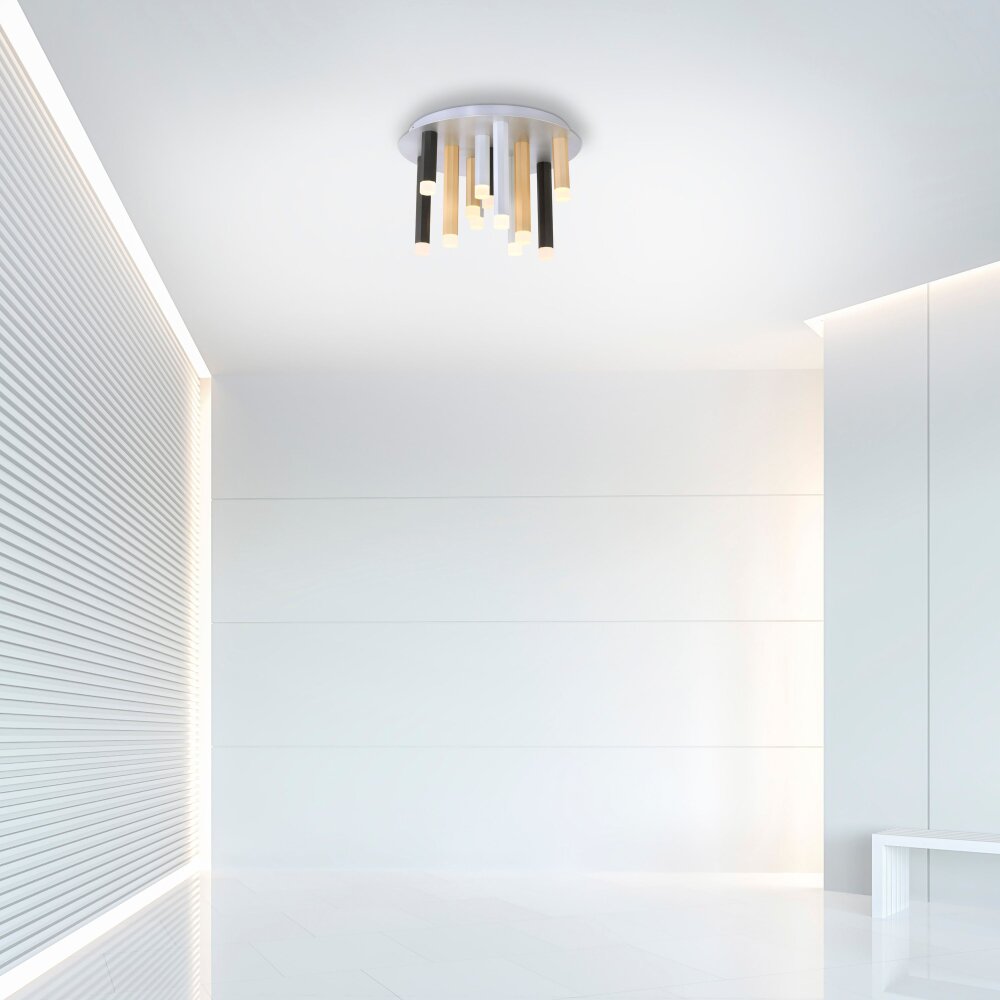 Paul Neuhaus Lampor PURE-GEMIN Taklampa LED Aluminium, Svart, 12-ljuskällor main product photo