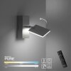 Paul Neuhaus Lampor PURE-MIRA Vägglampa LED Aluminium, 1-ljuskällor, Fjärrkontroll