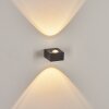 Curvel vägglampa utomhus, Up & Down Lampa, Vägglampa LED Svart, 2-ljuskällor