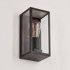 Hakkas vägglampa utomhus träoptik, Svart, 1-ljuskällor
