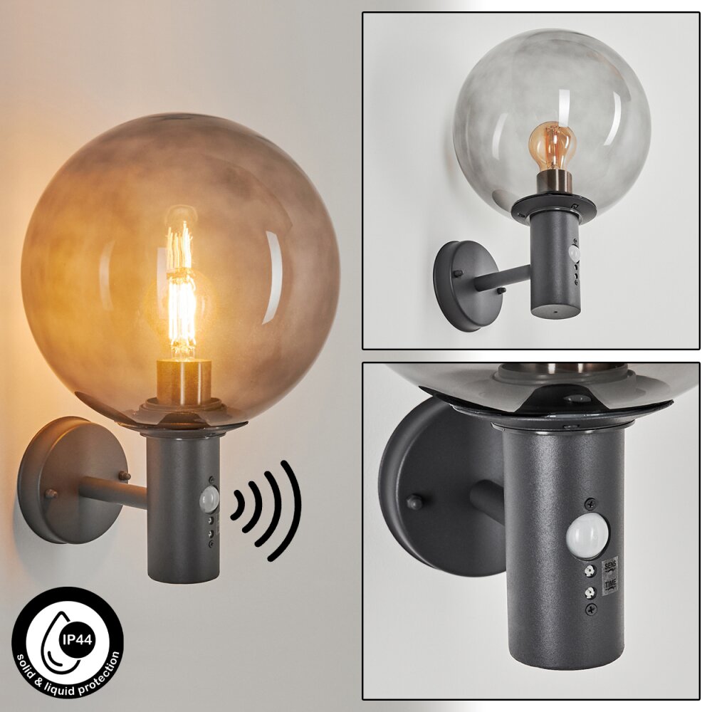 Bostarenga vägglampa utomhus Antracit, 1-ljuskällor, Rörelsedetektor main product photo