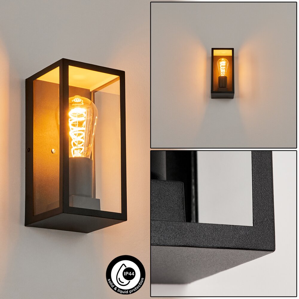 Hakkas vägglampa utomhus Svart, 1-ljuskällor main product photo