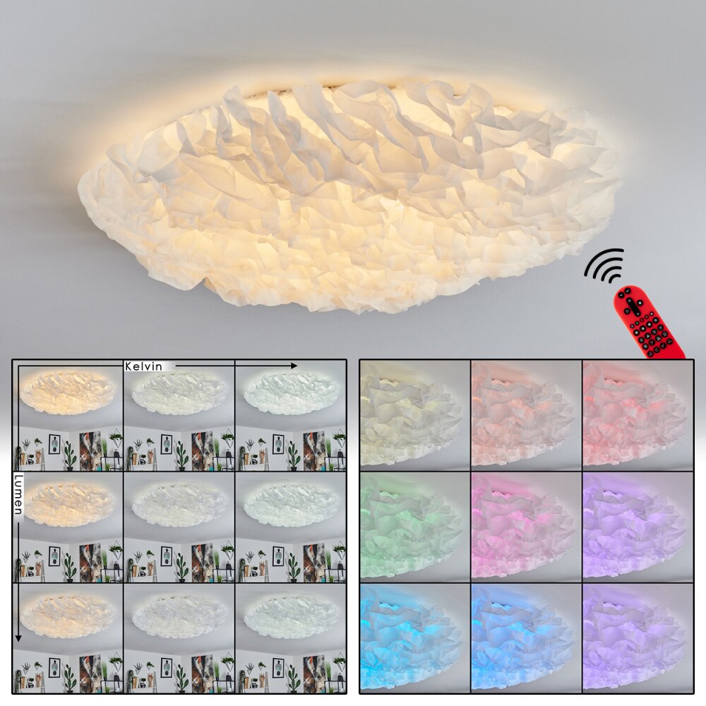Messejana Taklampa LED Vit, 1-ljuskällor, Fjärrkontroll, Färgväxlare main product photo