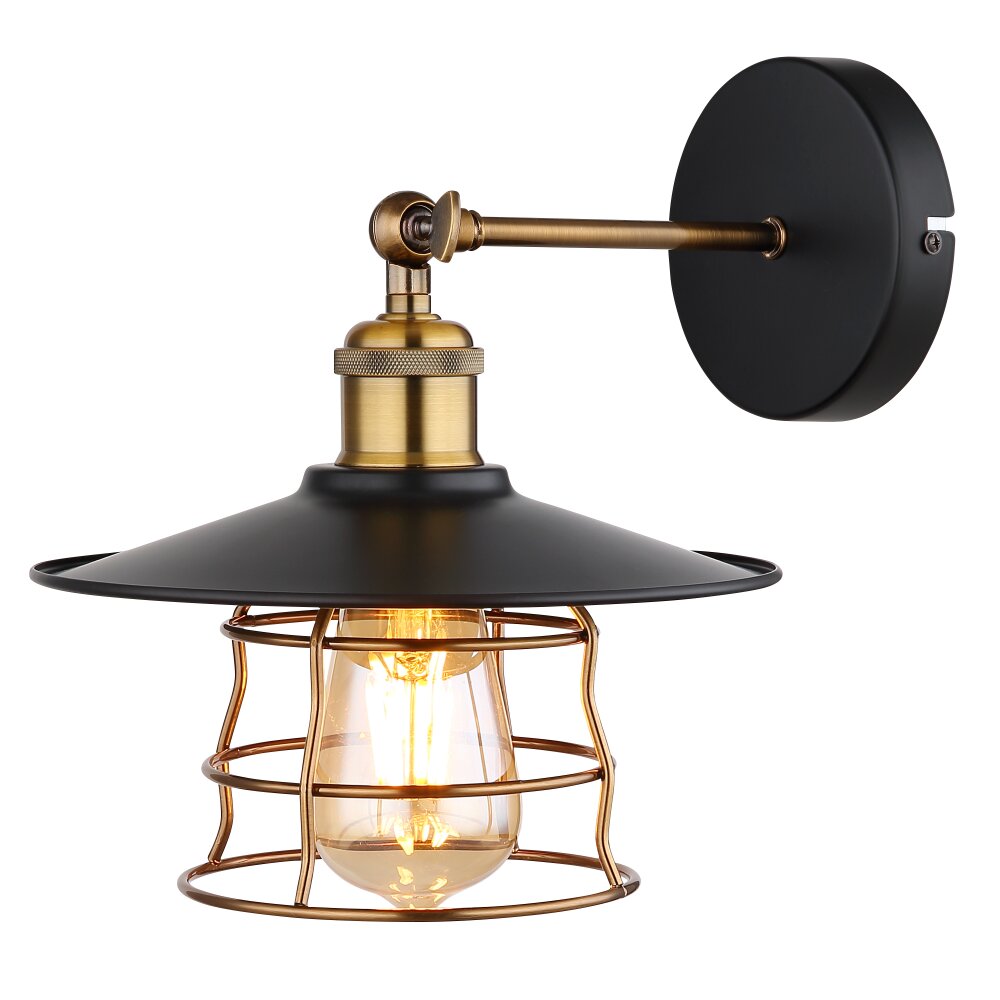 Globo VIEJO Vägglampa Antikmässing, Svart, 1-ljuskällor main product photo