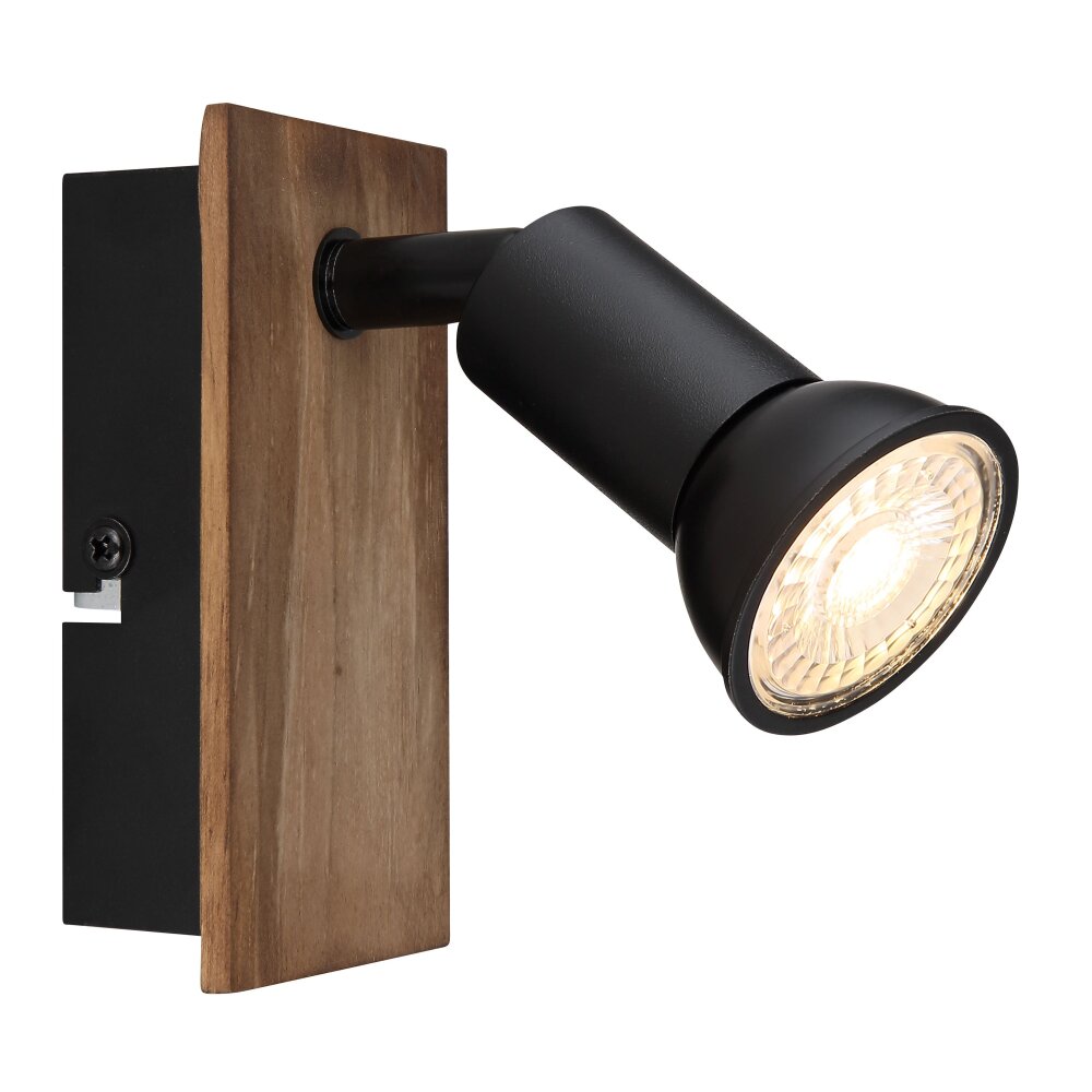 Globo DREW Vägglampa, Väggspotlight Brun, Svart, 1-ljuskällor main product photo