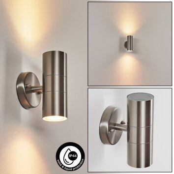 Bessiebelle vägglampa utomhus, Up & Down Lampa, Vägglampa Färg i rostfritt stål, 2-ljuskällor