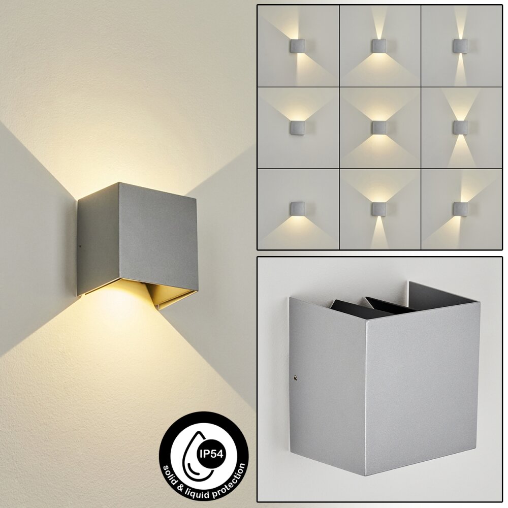 Hoods vägglampa utomhus, Up & Down Lampa, Vägglampa LED Grått, 2-ljuskällor main product photo