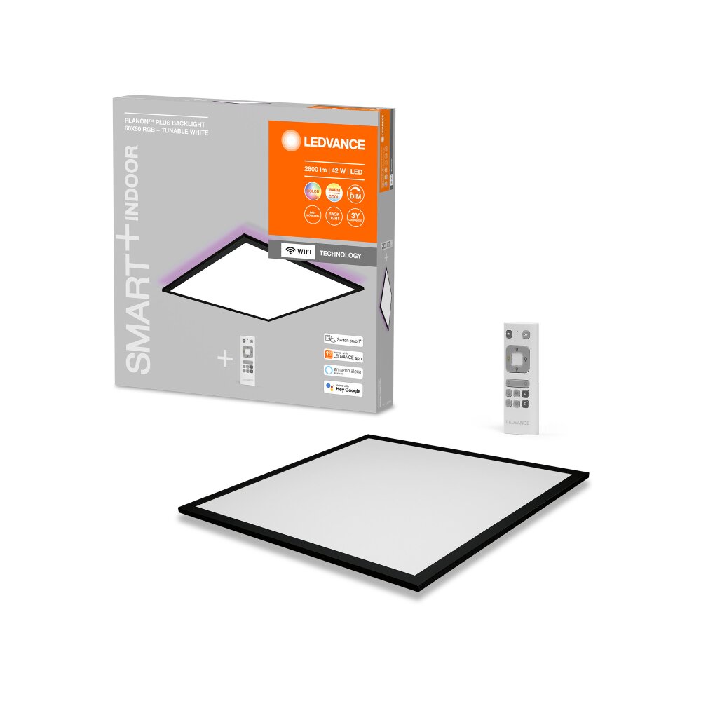 Ledvance PLANON Taklampa, Panel LED Svart, 1-ljuskällor, Färgväxlare main product photo