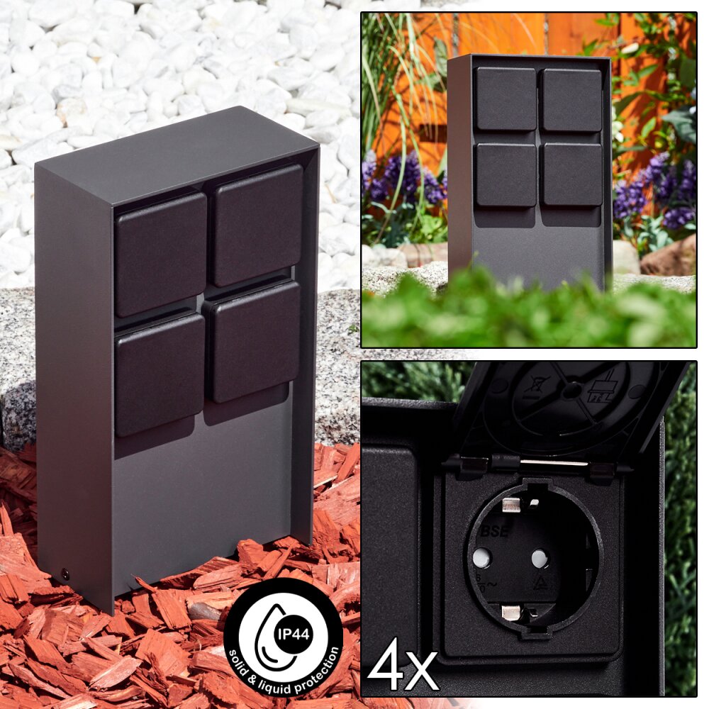 Reigolil Utomhusuttag Antracit, Svart main product photo