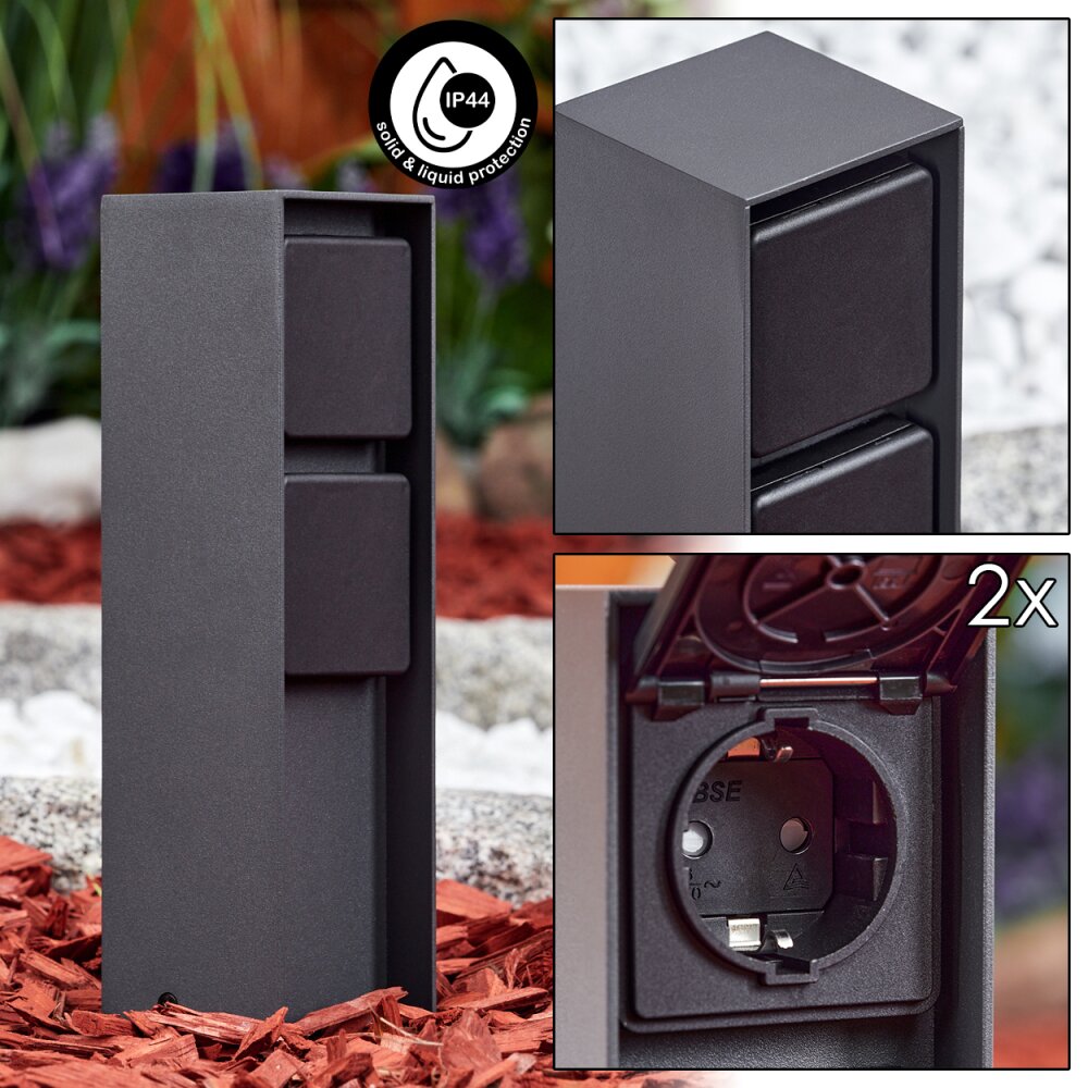 Reigolil Utomhusuttag Antracit, Svart main product photo