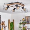 Bardhaman Taklampa LED Brun, Krom, träoptik, Svart, 5-ljuskällor