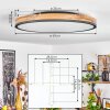 Salmi Taklampa LED Antracit, Brun, träoptik, Svart, 1-ljuskällor, Fjärrkontroll