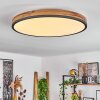 Salmi Taklampa LED Antracit, Brun, träoptik, Svart, 1-ljuskällor, Fjärrkontroll