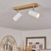 Javel Taklampa Krom, träoptik, 2-ljuskällor