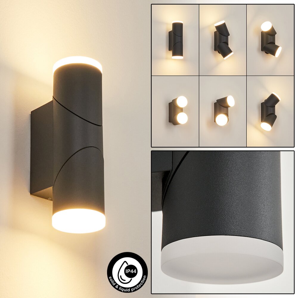 Mialqui vägglampa utomhus LED Antracit, Vit, 1-ljuskällor main product photo