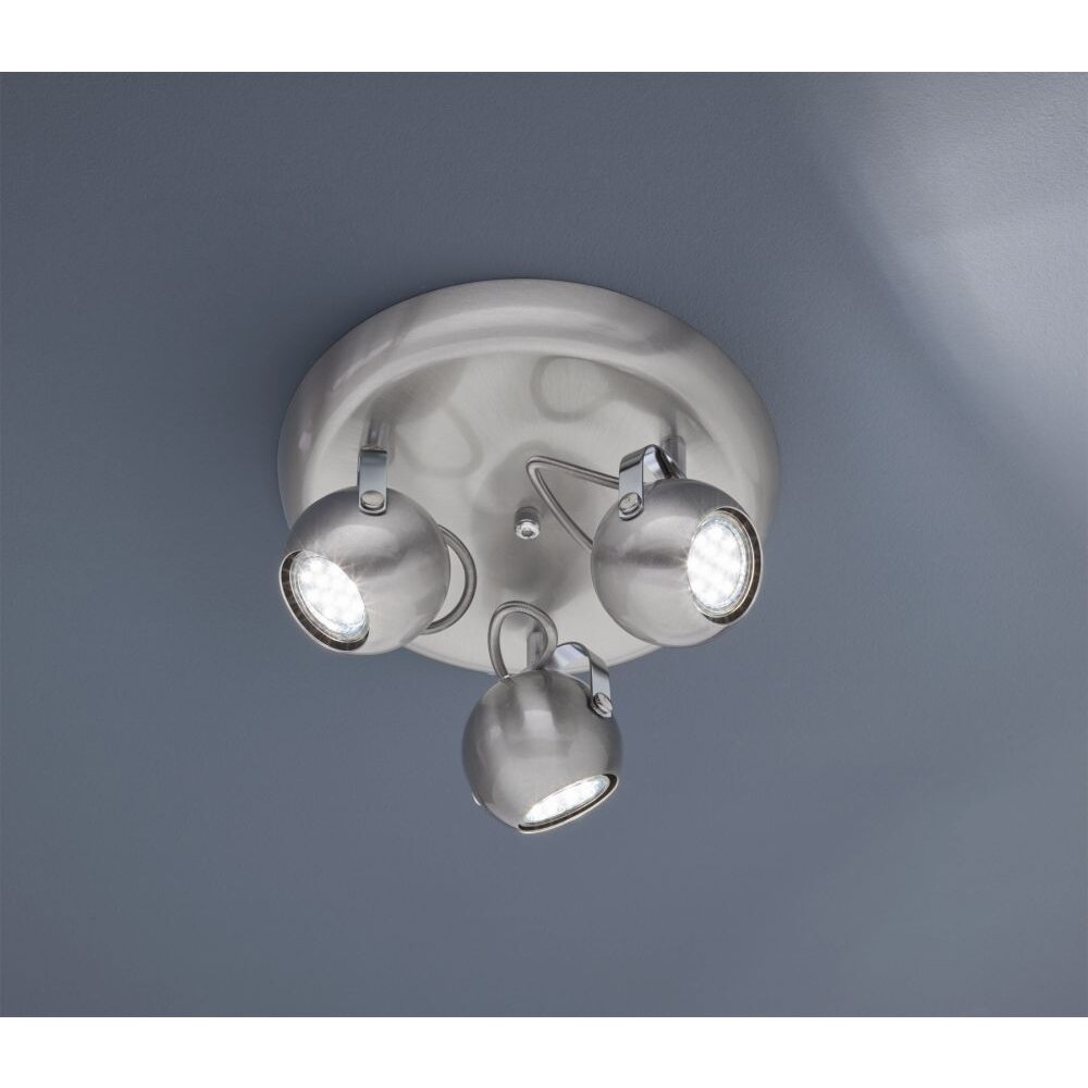 Reality BASTIA Taklampa, Takstrålkastare Nickel matt, 3-ljuskällor main product photo