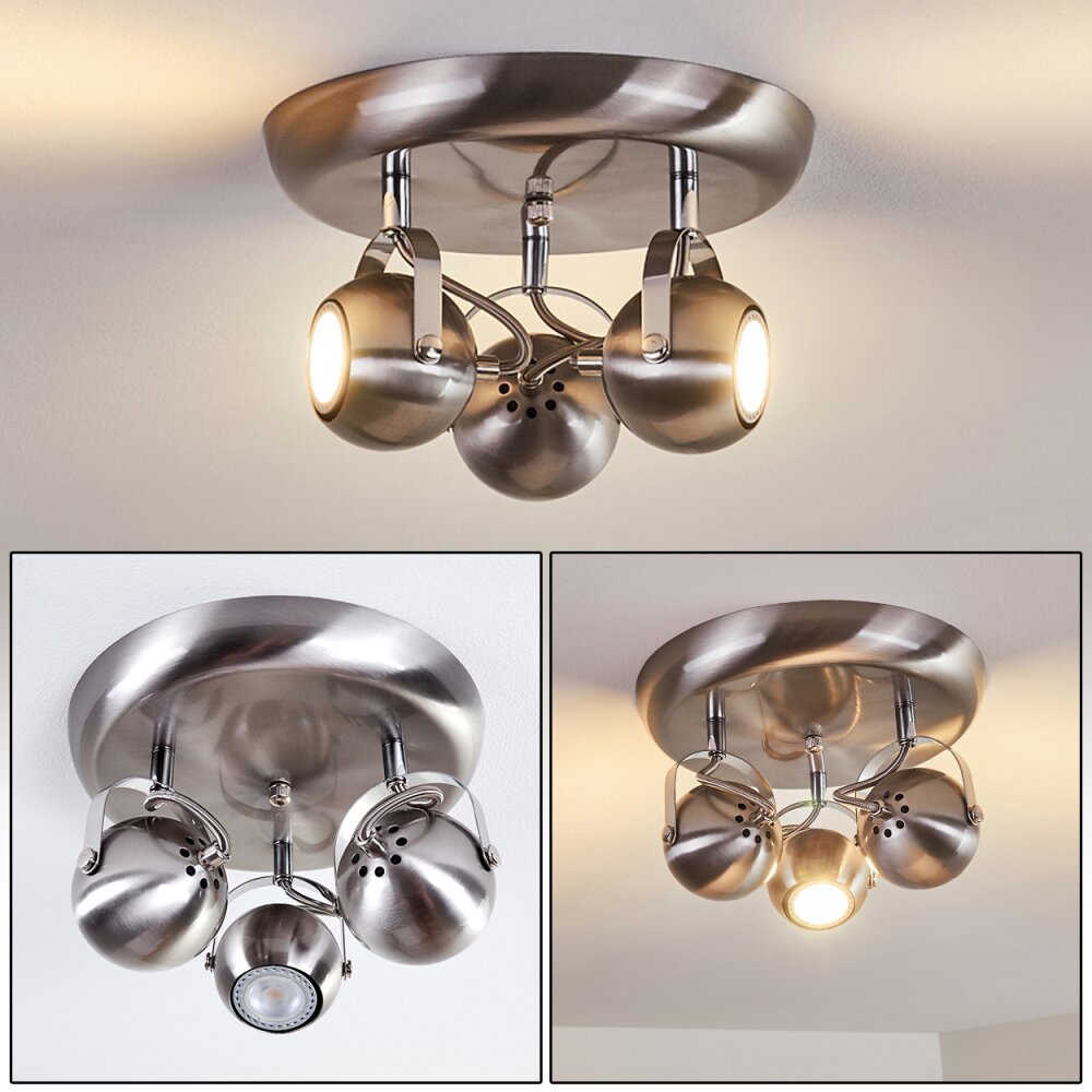 Gadmen Taklampa, Takstrålkastare Nickel matt, 3-ljuskällor main product photo