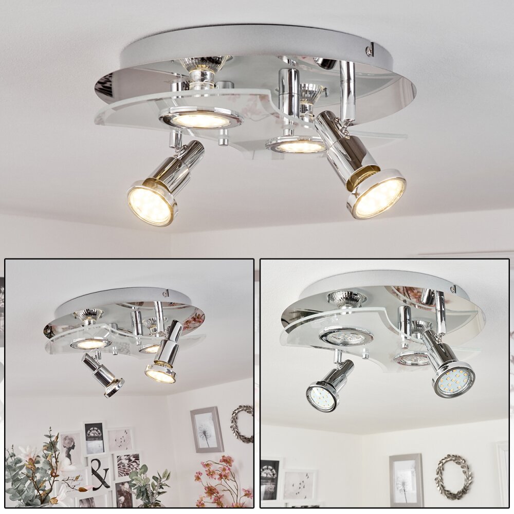 Morges Taklampa LED Krom, Vit, 4-ljuskällor main product photo
