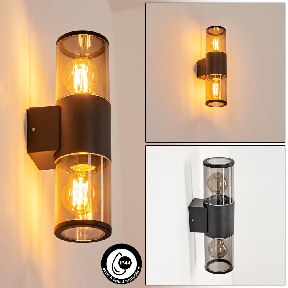 Caragua vägglampa utomhus, Vägglampa Antracit, 2-ljuskällor main product photo