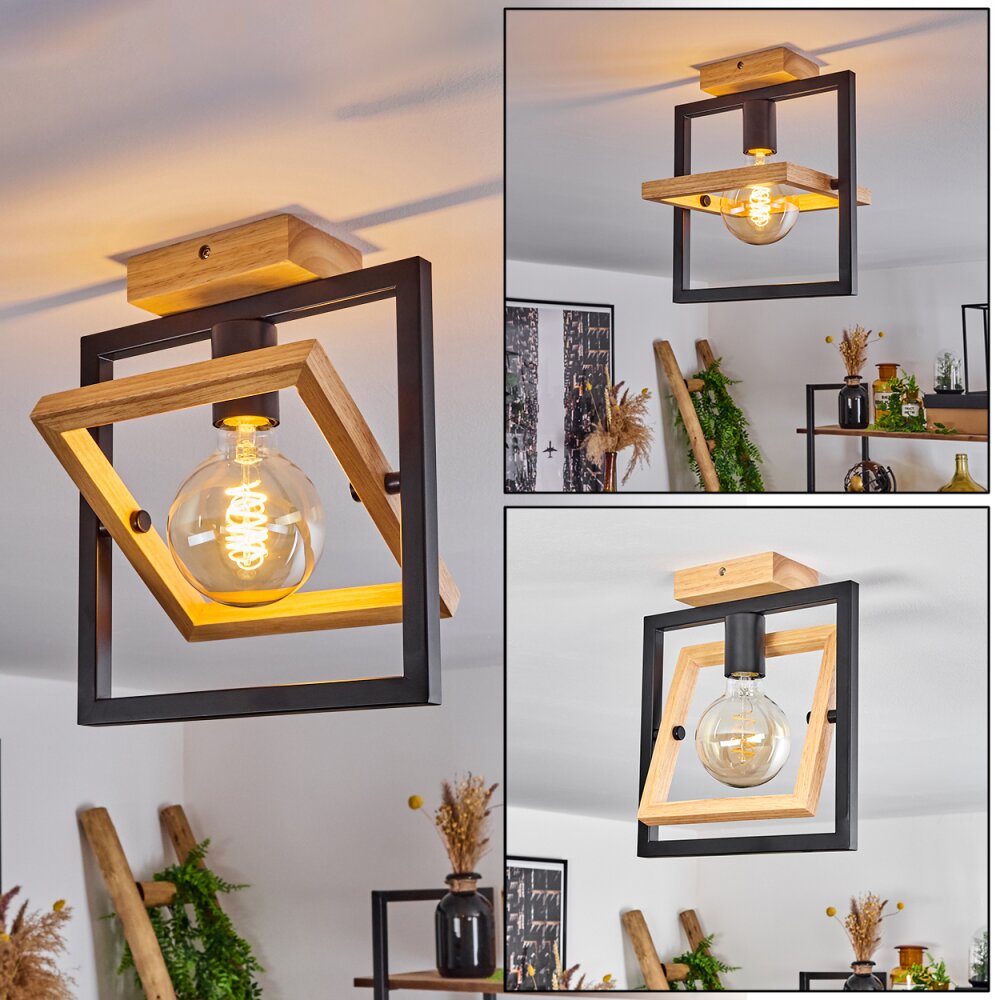 Espenel Taklampa Trä ljus, Svart, 1-ljuskällor main product photo