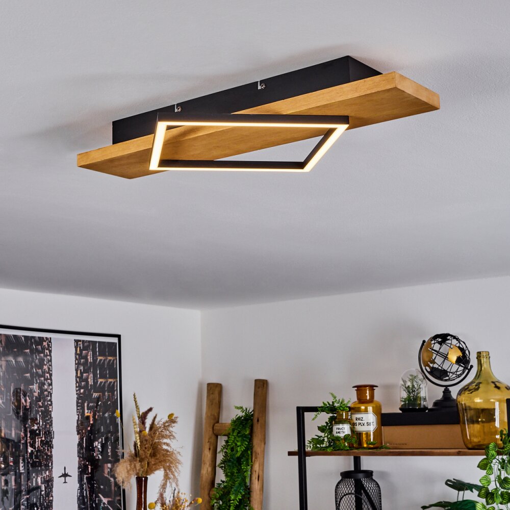 Pompu Taklampa LED Trä ljus, Svart, 1-ljuskällor main product photo