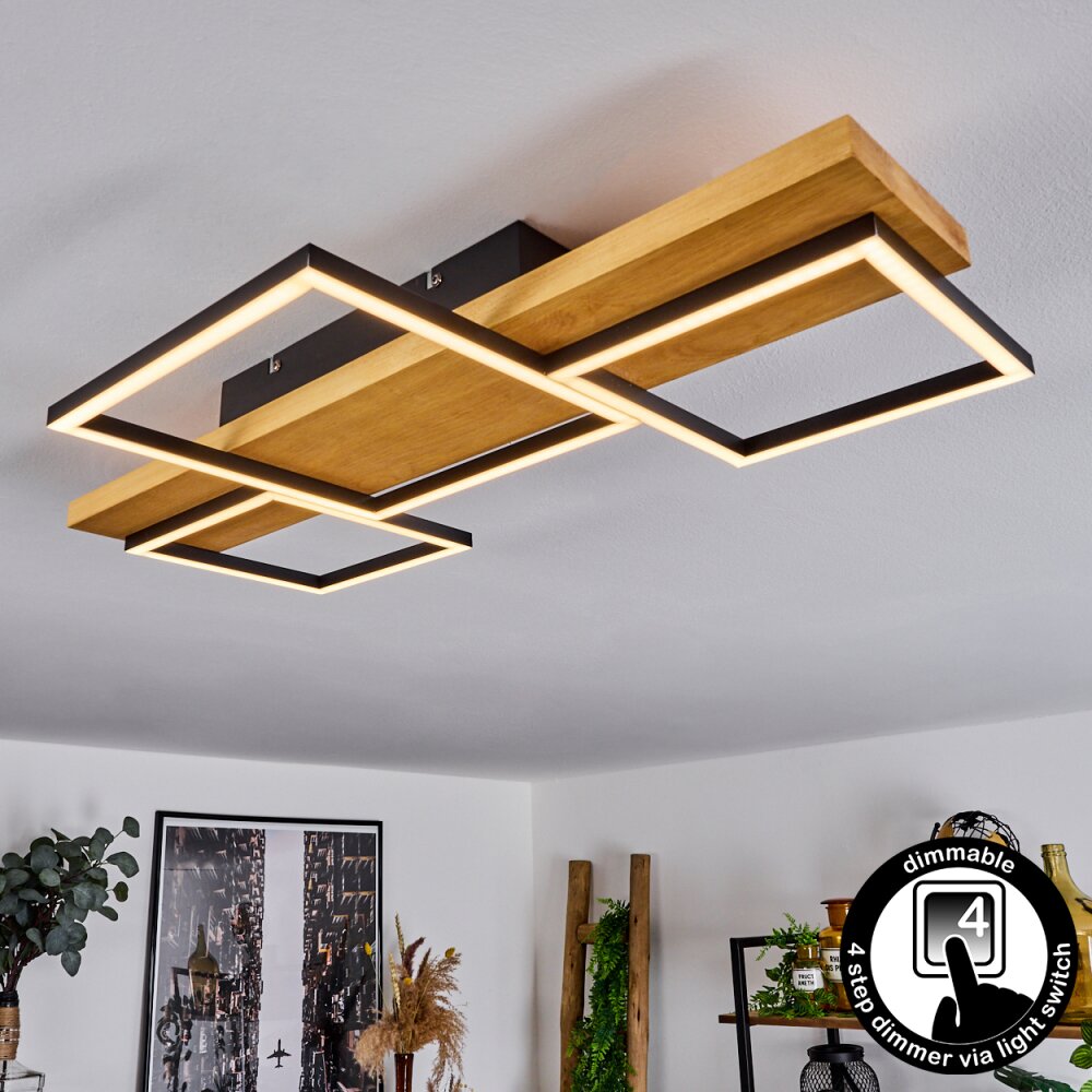 Pompu Taklampa LED Trä ljus, Svart, 1-ljuskällor main product photo