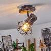 Bardhaman Taklampa, Takstrålkastare Trä ljus, träoptik, Svart, 1-ljuskällor