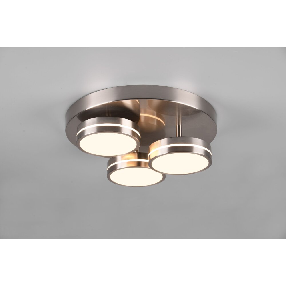 Trio Lampor Franklin Taklampa LED Nickel matt, 3-ljuskällor main product photo