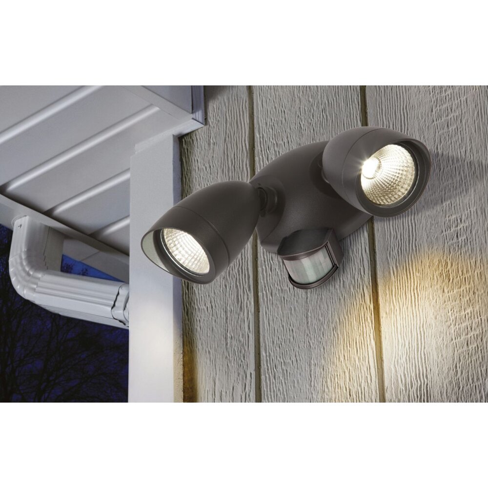 Lutec Lampor SHRIMP vägglampa utomhus LED Svart, 2-ljuskällor, Rörelsedetektor main product photo