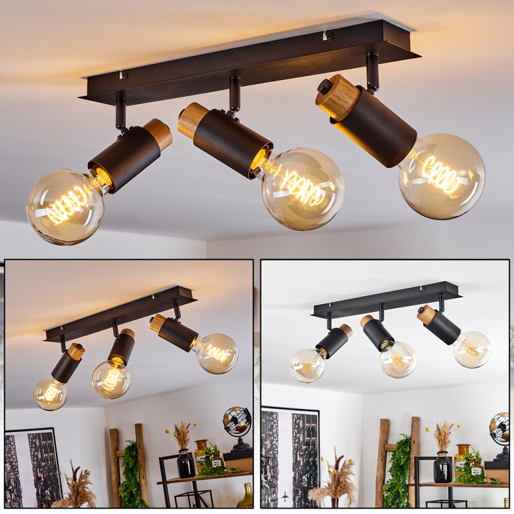 Brenier Taklampa, Takstrålkastare Trä mörkt, Svart, 3-ljuskällor main product photo