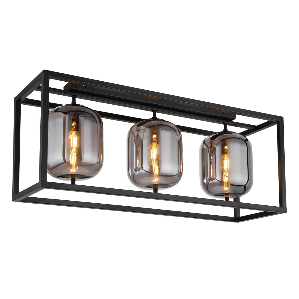 Globo BLACKY Taklampa Svart, 3-ljuskällor main product photo