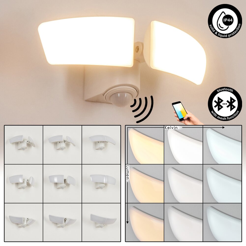 Carnetin vägglampa utomhus, Vägglampa LED Vit, 2-ljuskällor main product photo