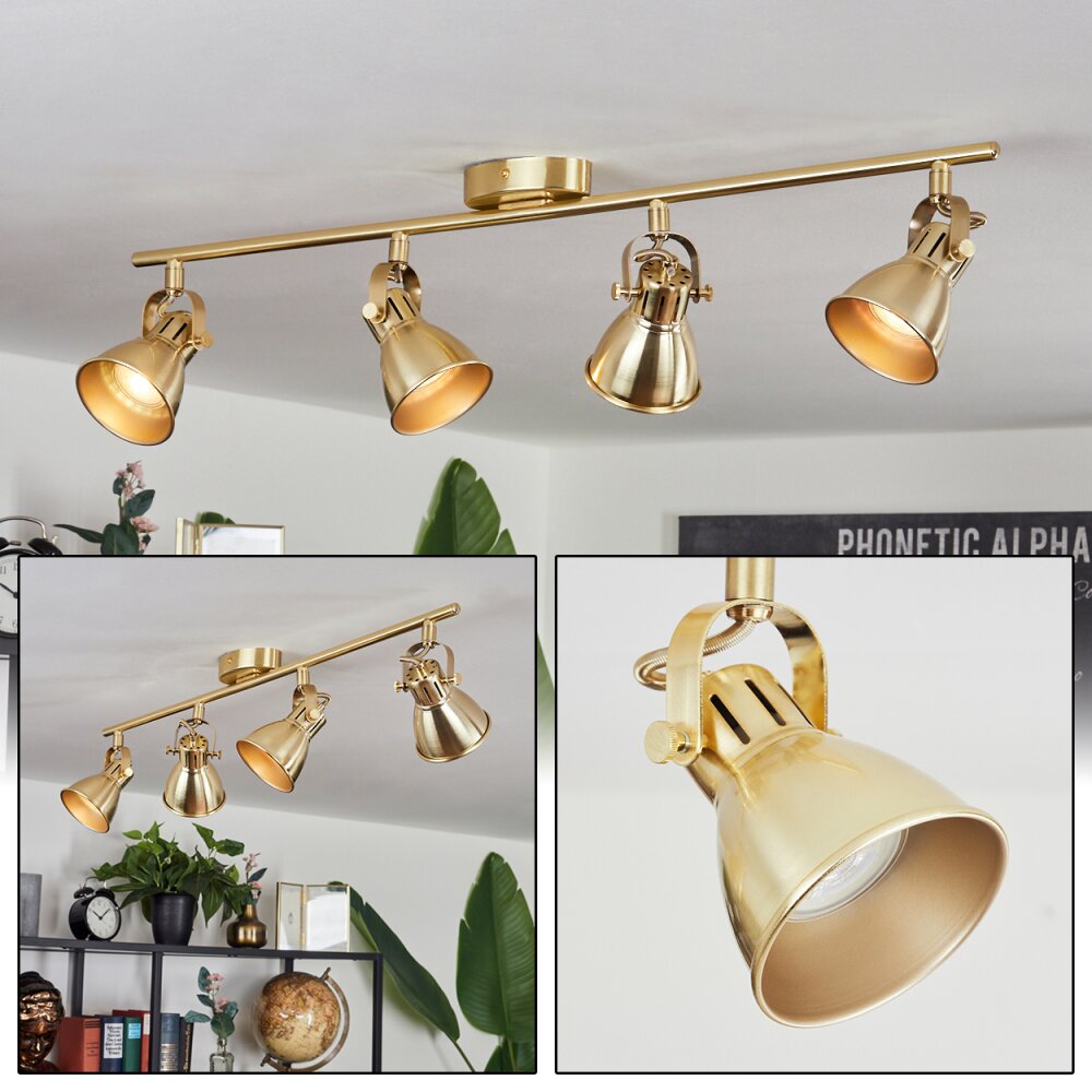 Salinas Taklampa, Takstrålkastare LED Mässing, 4-ljuskällor main product photo
