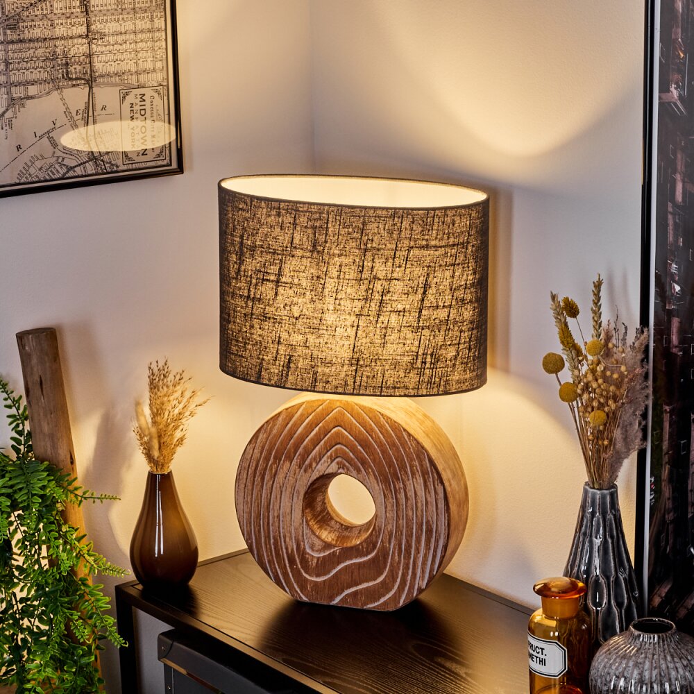 Francillon Bordslampa Brun, Krom, träoptik, 1-ljuskällor main product photo