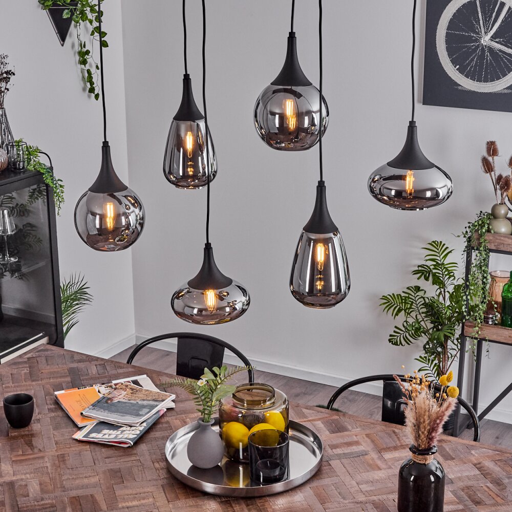 Maynal Pendellampa, Pendellampa Cluster Svart, 6-ljuskällor main product photo