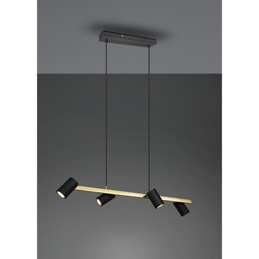 Trio Lampor Marley Pendelbelysning Svart-guld, 4-ljuskällor main product photo