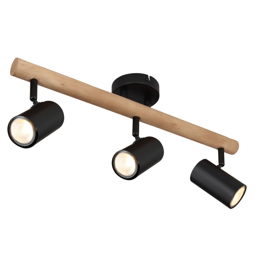 Globo HERTI Taklampa, Takstrålkastare Brun, Svart, 3-ljuskällor main product photo