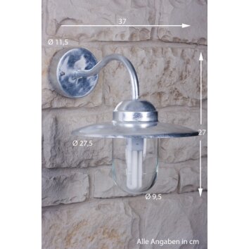 Nordlux LUXEMBOURG Utomhusbelysning, vägglampa utomhus Rostfritt stål, Genomskinlig, klar, Galvaniserad, 1-ljuskällor