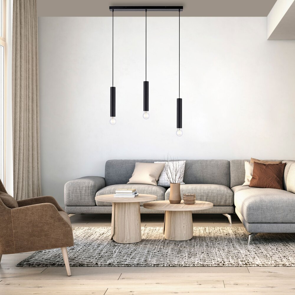 Leuchten Direkt BRUNA Pendelbelysning Svart, 3-ljuskällor main product photo