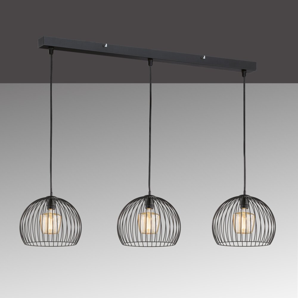 Honsel Lampor Wire Pendelbelysning Svart, 3-ljuskällor main product photo