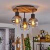 Vouhet Taklampa Brun, träoptik, Svart, 3-ljuskällor