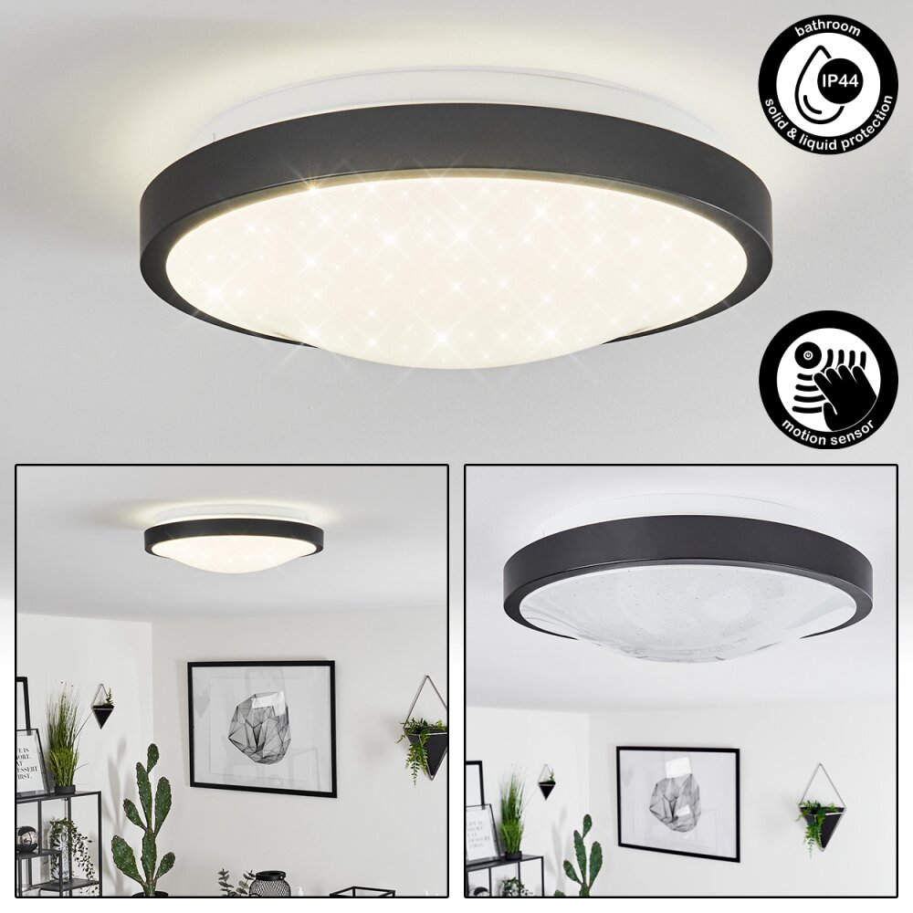 Subles Taklampa LED Svart, Vit, 1-ljuskällor, Rörelsedetektor main product photo