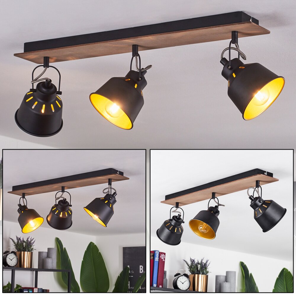 Safari Taklampa, Takstrålkastare Krom, Trä mörkt, Svart, 3-ljuskällor main product photo