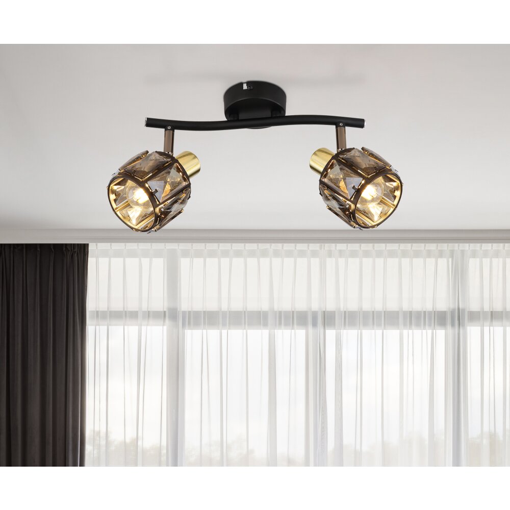 Globo INDIANA Taklampa, Takstrålkastare Svart, 2-ljuskällor main product photo